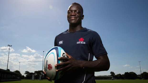 Yool Yool, a Sudanese refugee who moved to Australia when he was four years old, hopes to make the Junior Wallabies team this year.