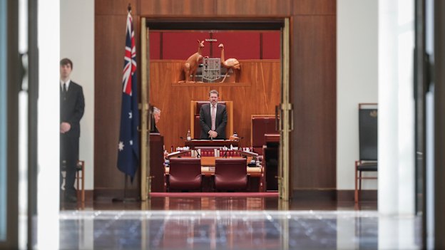 President of the Senate Scott Ryan seen from the Members Hall. 