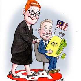 ABC journalist Hamish Macdonald is getting a good deal from the Foreign Affairs Minister Marise Payne.