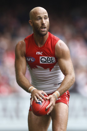 Red and evergreen: Jarrad McVeigh is one of three current Swans to make the cut.