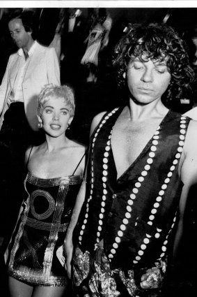 Michael Hutchence Escorts Kylie Minogue to the premiere of the Delinquents.