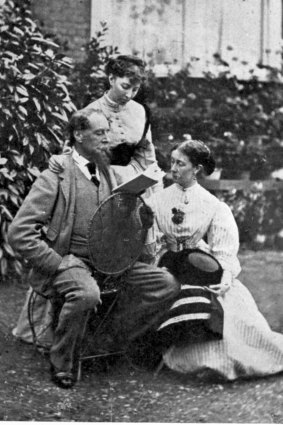 Charles Dickens with his daughters Mamie and Katie, at their home Gad's Hill. Mamie said Christmas was her father's favourite time.