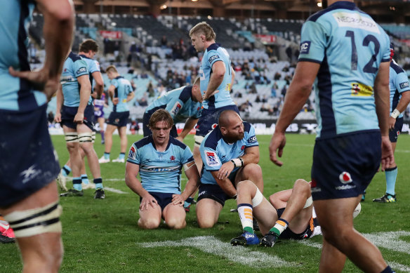 Hooper moments after full-time against the Brumbies.