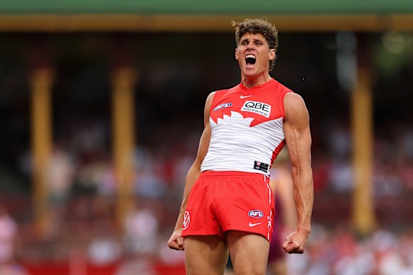 Playing with pride: Sydney’s Charlie Curnow.