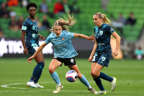 Sydney FC’s Mackenzie Hawkesby in action.