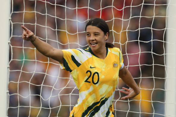 Sam Kerr bagged a brace against Vietnam in Newcastle last week.