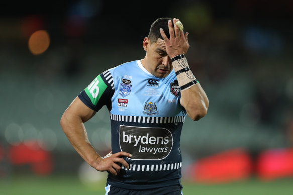 Cody Walker after the Blues were ambushed in game one of the 2020 Origin series in Adelaide.