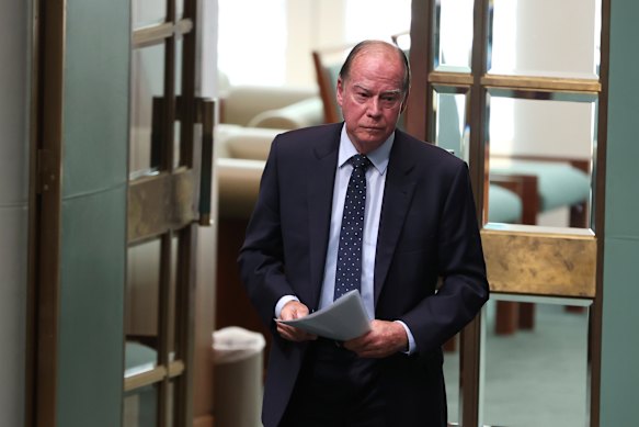 Russell Broadbent is pictured at Parliament House in November last year.