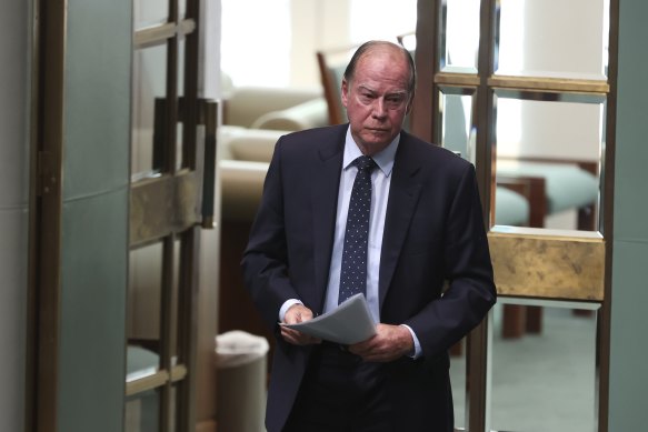 Russell Broadbent is pictured at Parliament House in November last year.