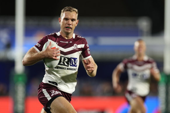 Manly champion Tom Trbojevic has scored seven tries in eight games against Cronulla.