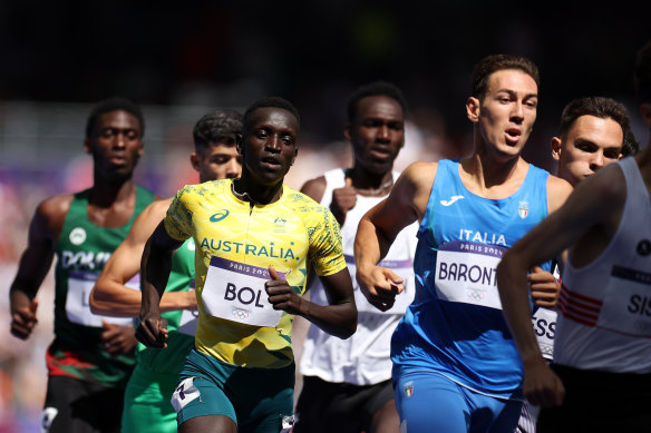 Peter Bol was seventh in his heat of the 800 metres.