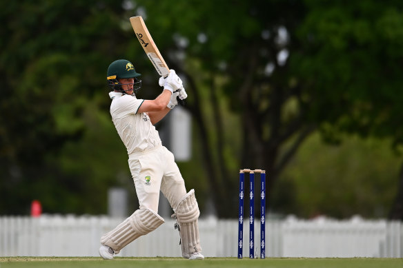 Nathan McSweeney in action for Australia A.