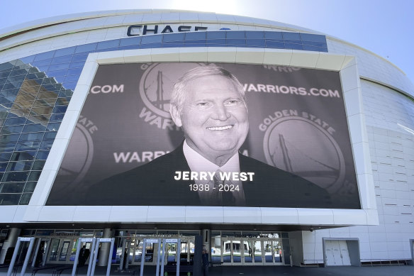 The Golden State Warriors, where West won two more championships as an administrator, paid tribute to him at their Chase Center home court.