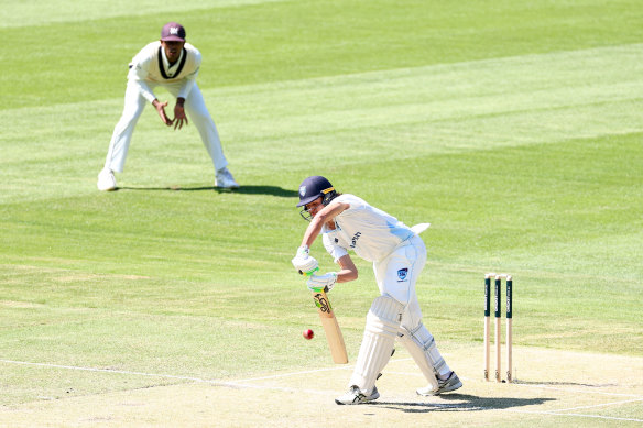 NSW young gun Sam Konstas bats at the MCG.