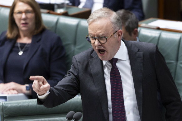 Prime Minister Anthony Albanese during question time in Parliament House in Canberra on Wednesday.