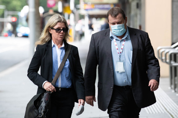 Department of Regional NSW secretary Gary Barnes, right, outside the ICAC on Wednesday. Mr Barnes is not accused of wrongdoing.