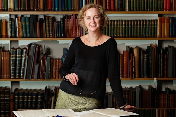 State Library of NSW executive director Louise Anemaat with some of the letters written by explorer Matthew Flinders during his expeditions.
