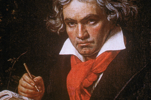 Portrait of German composer Ludwig van Beethoven (1770 - 1827) by German painter Joseph Karl Stieler, 1820.