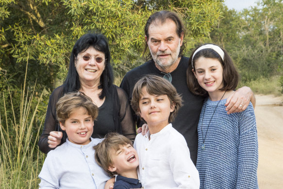 Gene and Brian with grandchildren Zachy, Cy, Milo and Jasmine at a South African game park in 2017.