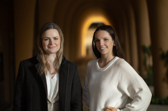 Dr Khandis Blake, left, and Lindsie Arthur-Hulme have headed up a world-first study examining what impact hormonal contraceptives have on women’s competitive drive.