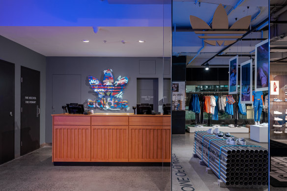 The new Adidas flagship store at 130 Pitt Street, Sydney.