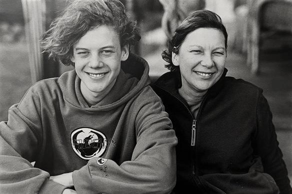 A young James Crawley with his mother, Carol. He was 21 when she died of cancer.