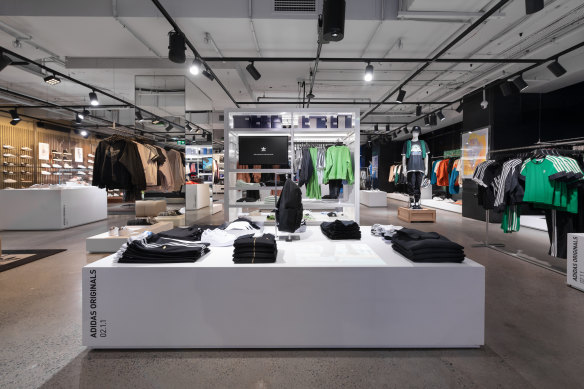 The new adidas flagship store at 130 Pitt Street, Sydney.