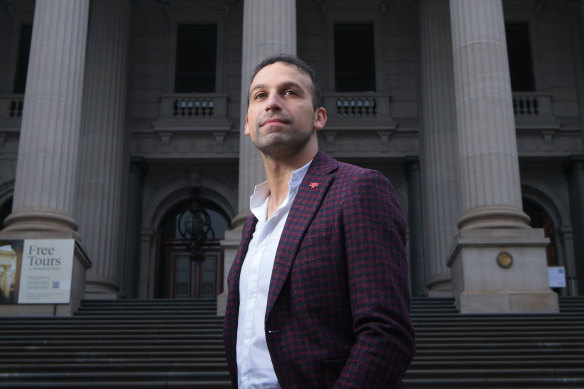 City of Melbourne councillor Jamal Hakim outside state parliament last year.