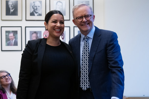 Jana Stewart and Anthony Albanese.