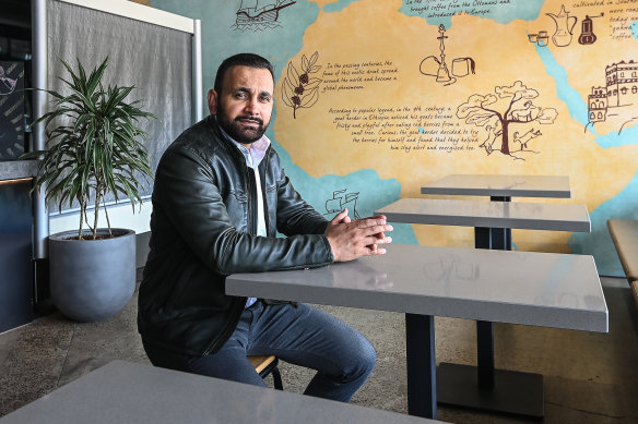 Humble Harry's Cafe owner Syed Ahmed is preparing to throw out thousands of dollars in fresh produce. 