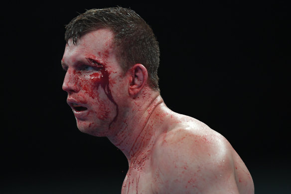 Jeff Horn suffered a cut above his eye in the bout Michael Zerafa said he'd 'retire' the Queenslander in. 