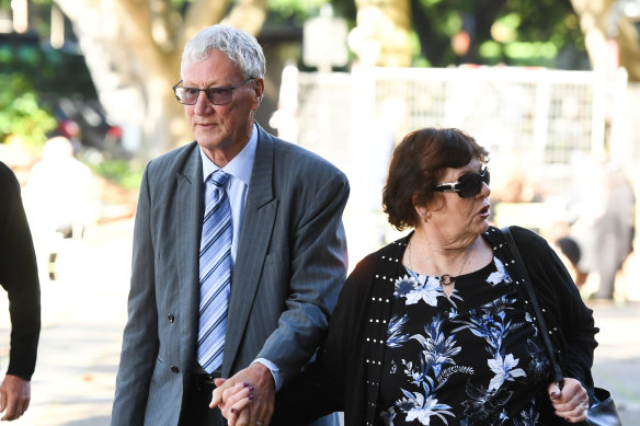 Bill Spedding arrives at court with his wife this week.