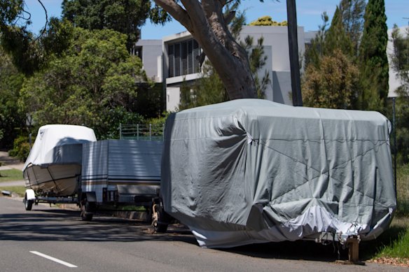 Fewer parking places in unit blocks have led to more caravans and trailers on the street.