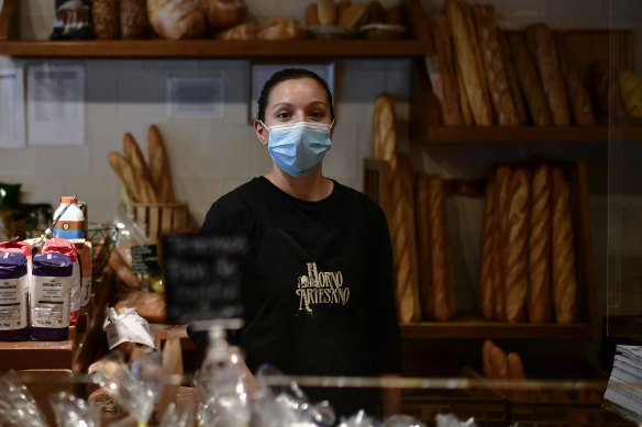 Rocio Satrustegui at her bakery in Pamplona.