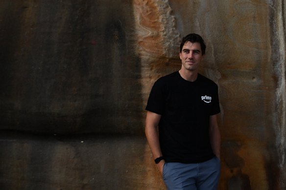 Australian cricket captain Pat Cummins at Bronte Beach on Tuesday.