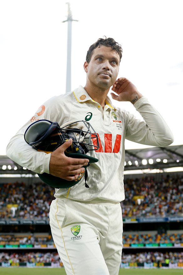 Although Australia didn’t pick a spinner Carey did a lot of his work up to the stumps at the Gabba.