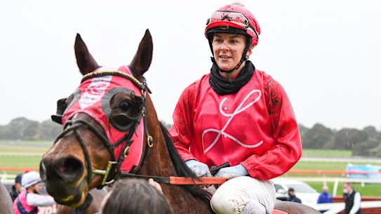 Apprentice jockey Celine Gaudray.