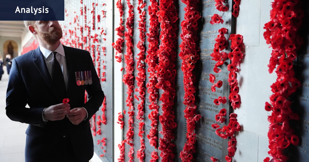 Harry’s War Memorial visit carries a sharper edge than most