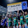 The men’s relay team that earned Australia a berth at this year’s Paris 2024 Olympics: Seb Sultana,  Jacob Despard, Calab Law and Josh Azzopardi.