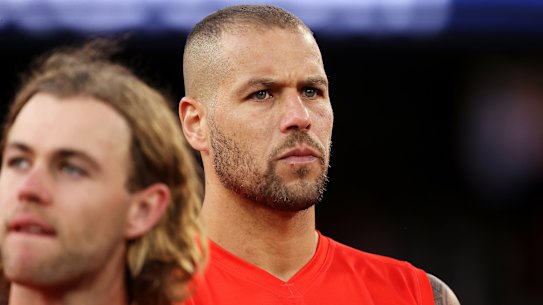 A dejected Lance Franklin after the Swans’ loss to the Cats on grand final day.