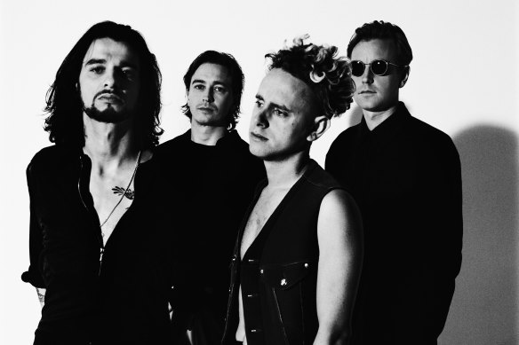 Depeche Mode in London, 1992: (l-r) Dave Gahan, Alan Wilder, Martin Gore and Andy Fletcher.