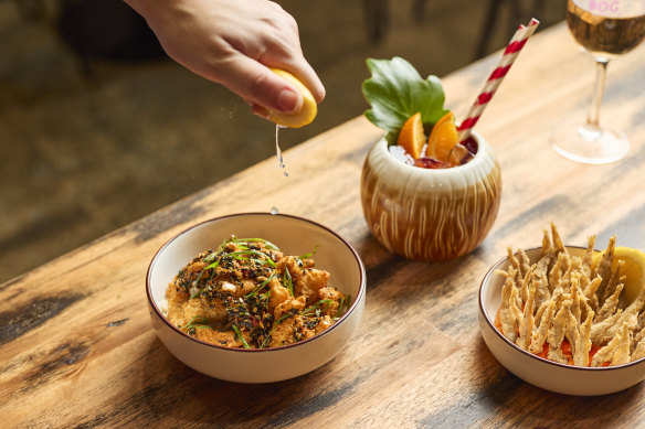 The Jungle Room at Moon Dog’s Doglands will serve beer-friendly snacks such as calamari with garlic, ginger and sesame, and whitebait with tahini remoulade, and drinks such as a tiki-style volcano negroni.