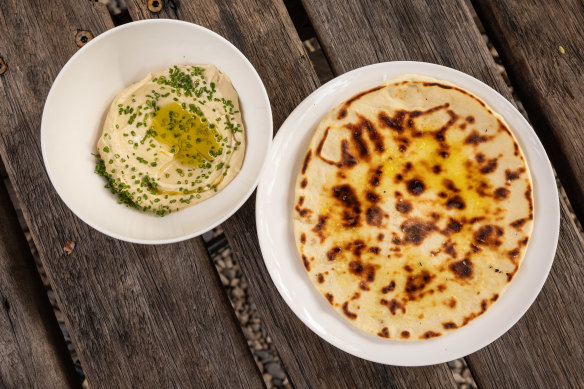 Taramasalata with flatbread.