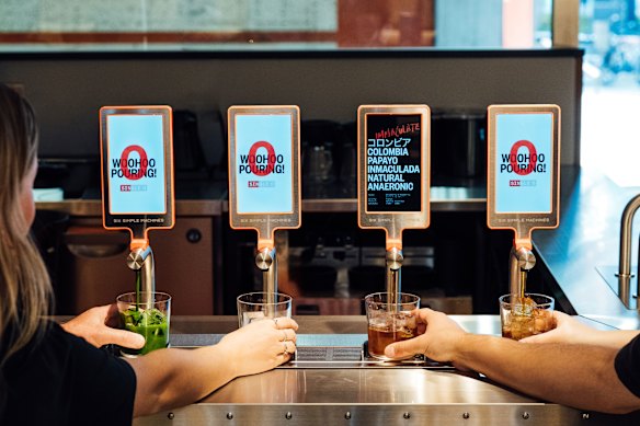 Single O’s new batch brew taps in Yurakucho.