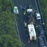 A 15 vehicle crash at Greenslopes has blocked the Pacific Motorway into Brisbane. 