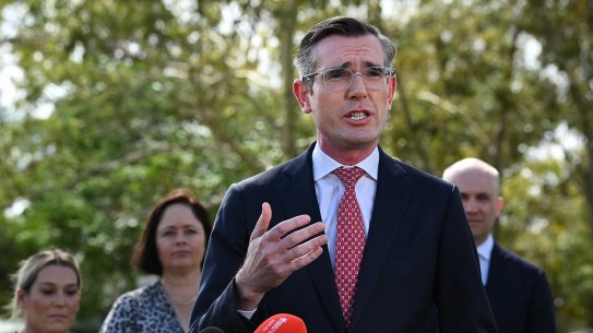 NSW Premier Dominic Perrottet at Robinson Park