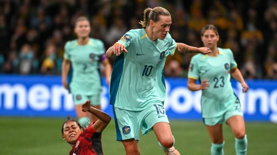 Matildas midfielder Emily van Egmond during Australia’s World Cup game against Canada. 