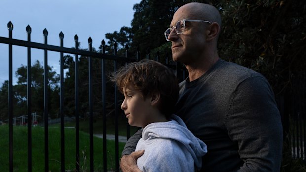 Robert Kantor with his son, Joseph, who used to love to play ball on the fields of Rose Bay Secondary School.