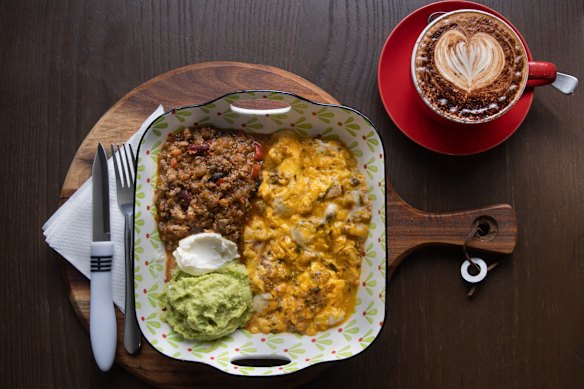 Huevos rancheros is one of few Mexican dishes on the menu.