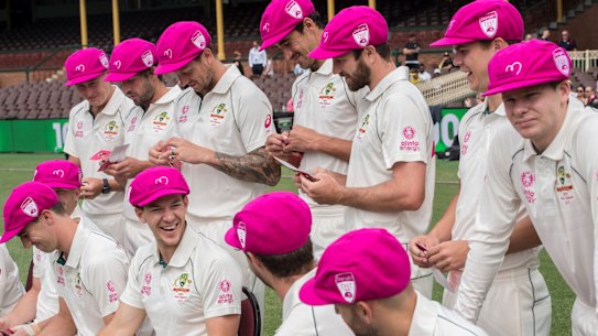 The Australian team ahead of last summer's Sydney Test